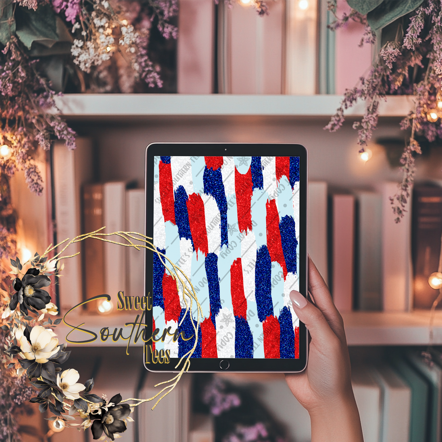 Red White & Blue Reg Brush Digital Paper