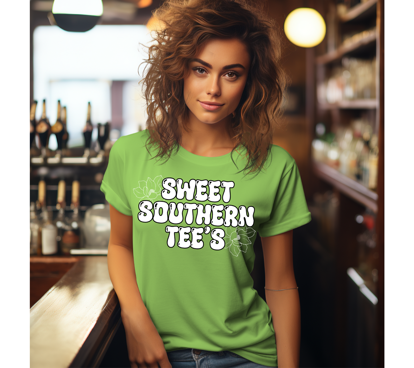 Lime Green-Gildan-Barkeep Woman-Mockup