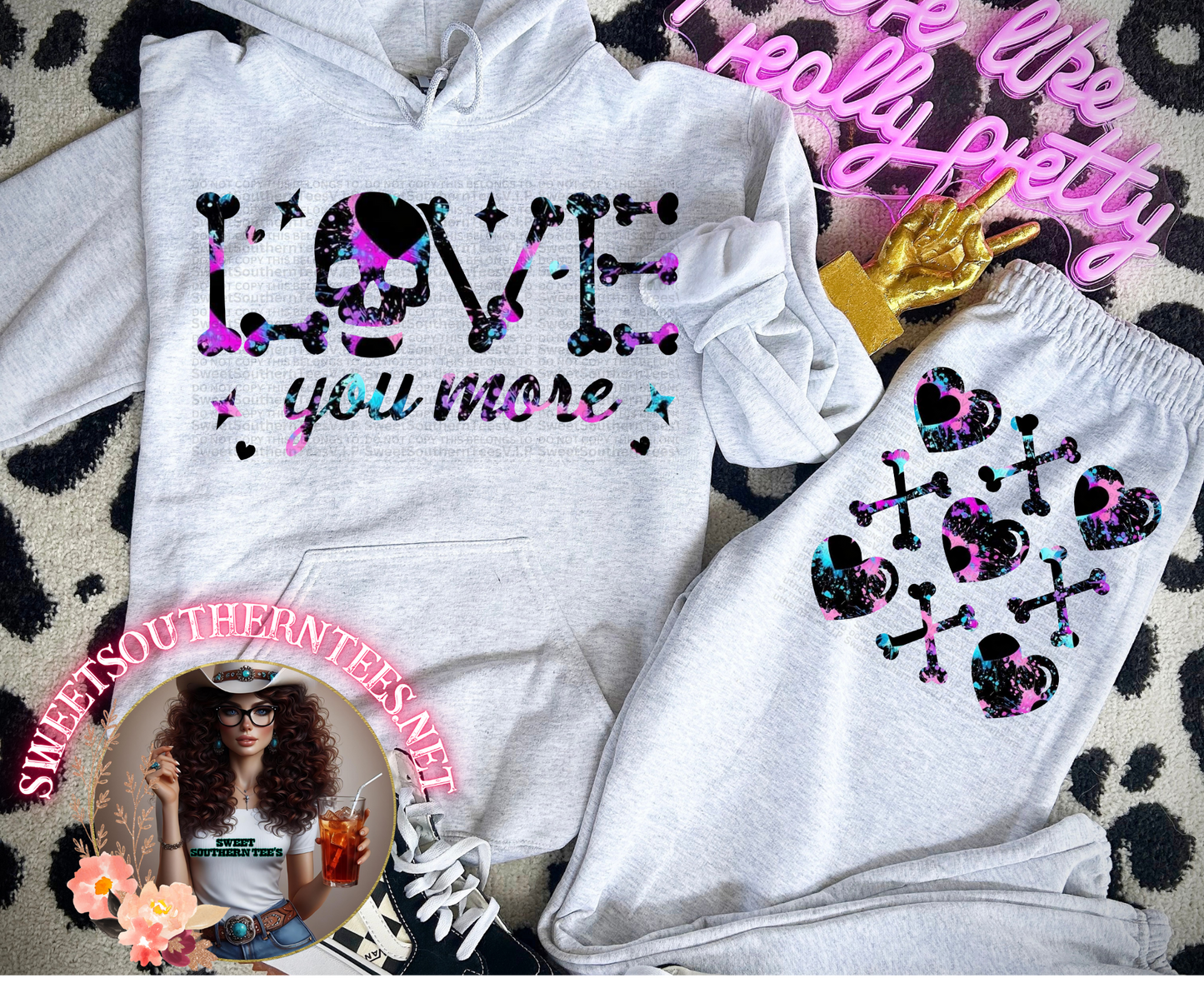 Love You More- Skull & Bones- 2 Piece