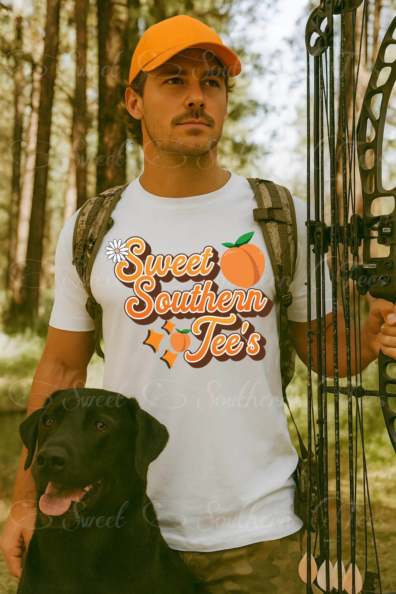 Mens-Bow Hunting-White Tshirt-Mockup