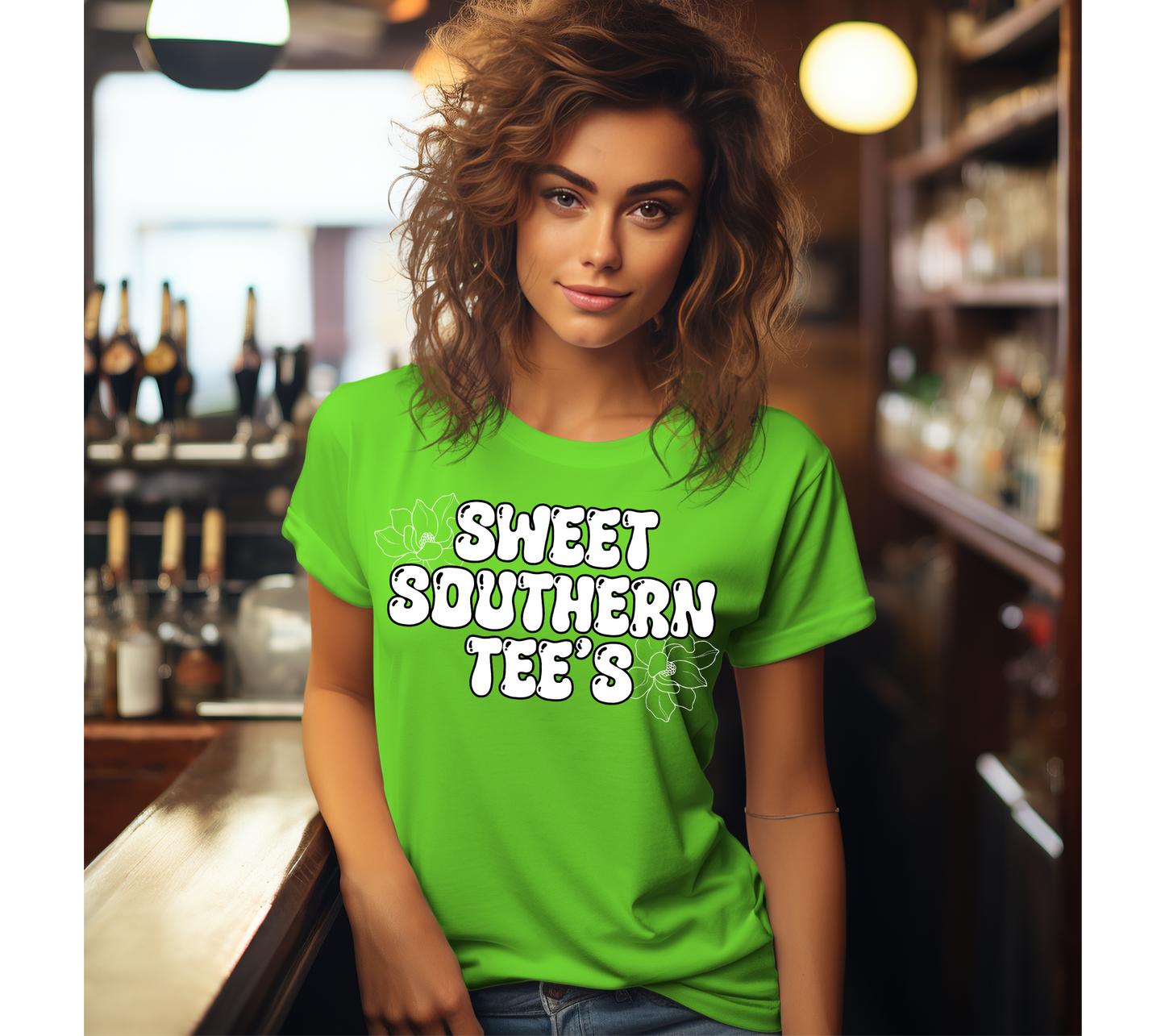 Neon Greenl-Gildan-Barkeep Woman-Mockup