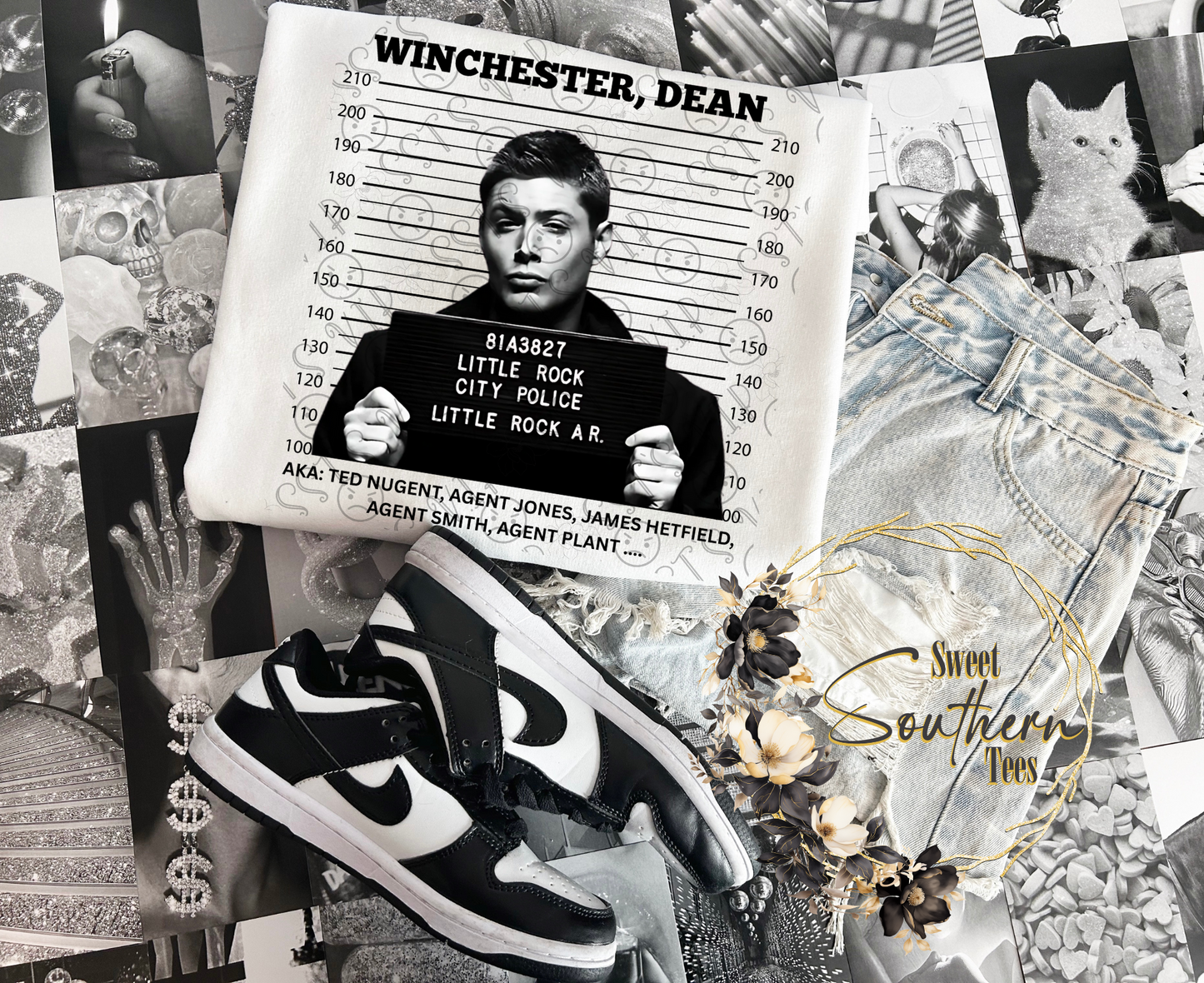 Supernatural-Dean Mugshot Black Letters