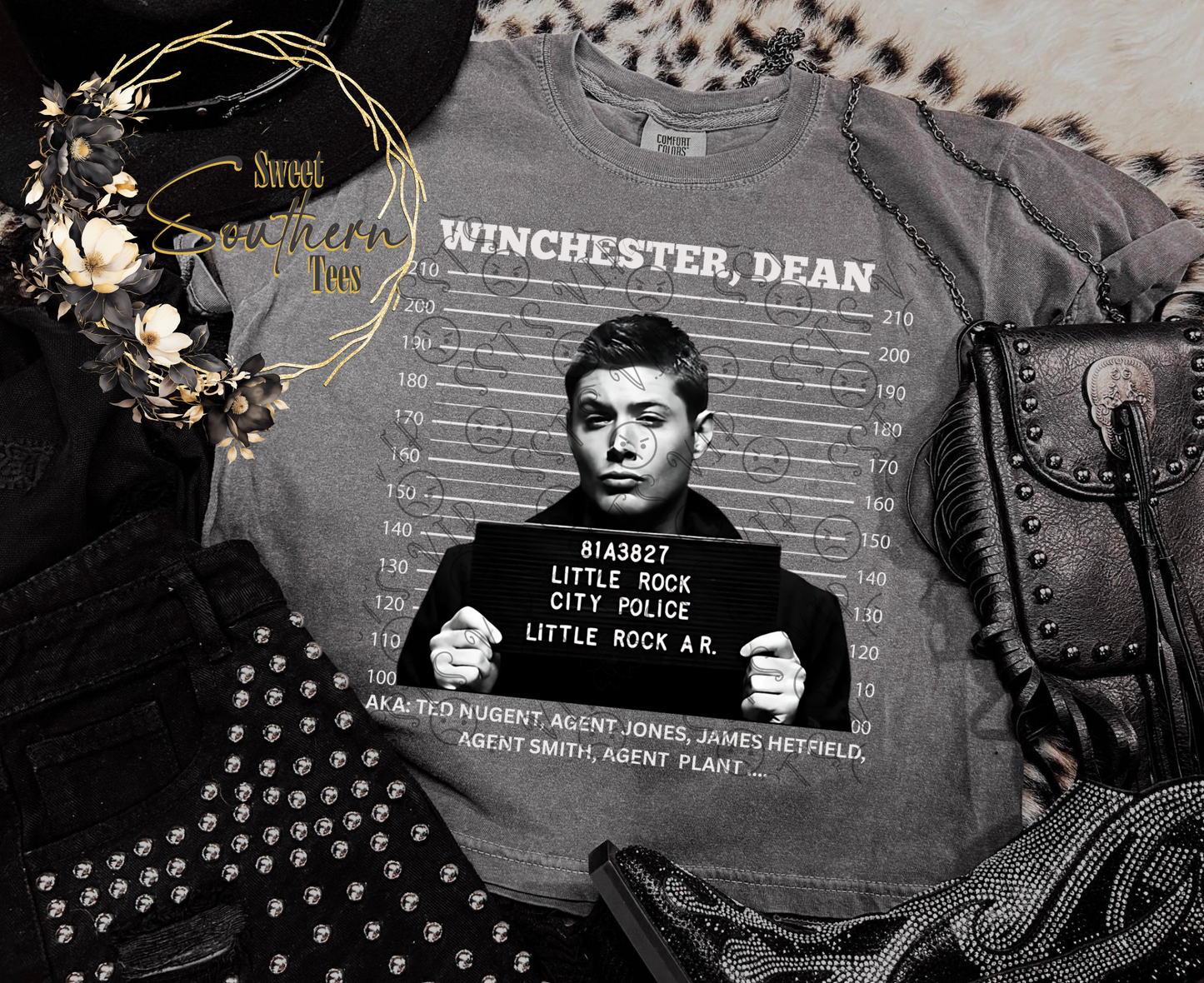 Supernatural-Dean Mugshot white
