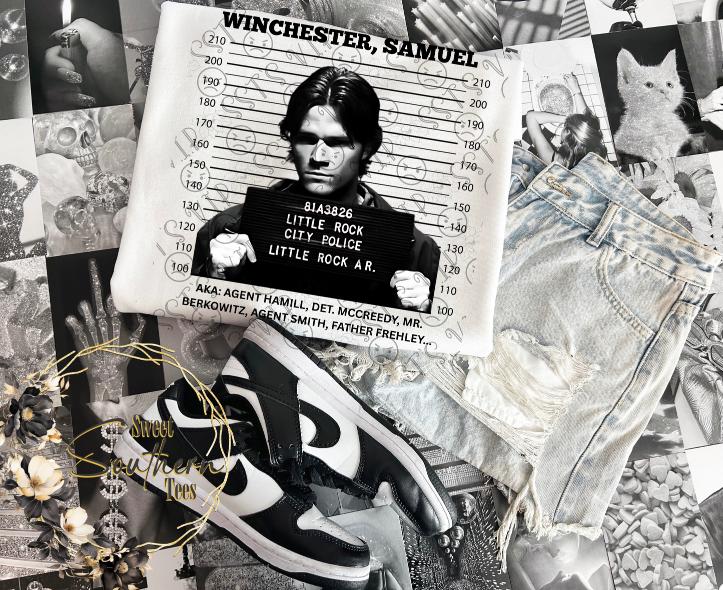Supernatural-Sam Mugshot Black letters