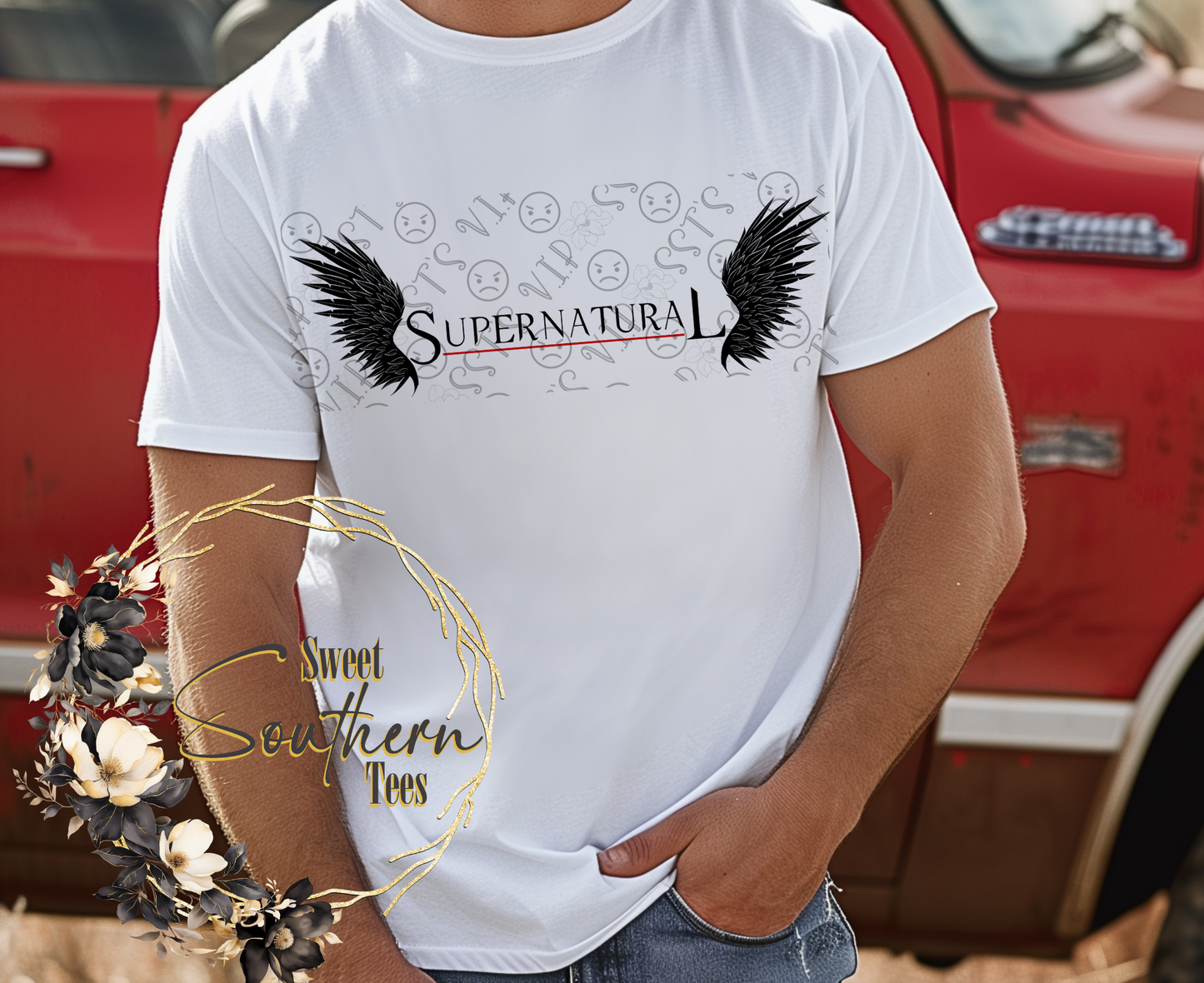 Supernatural-Logo with Wings- Black