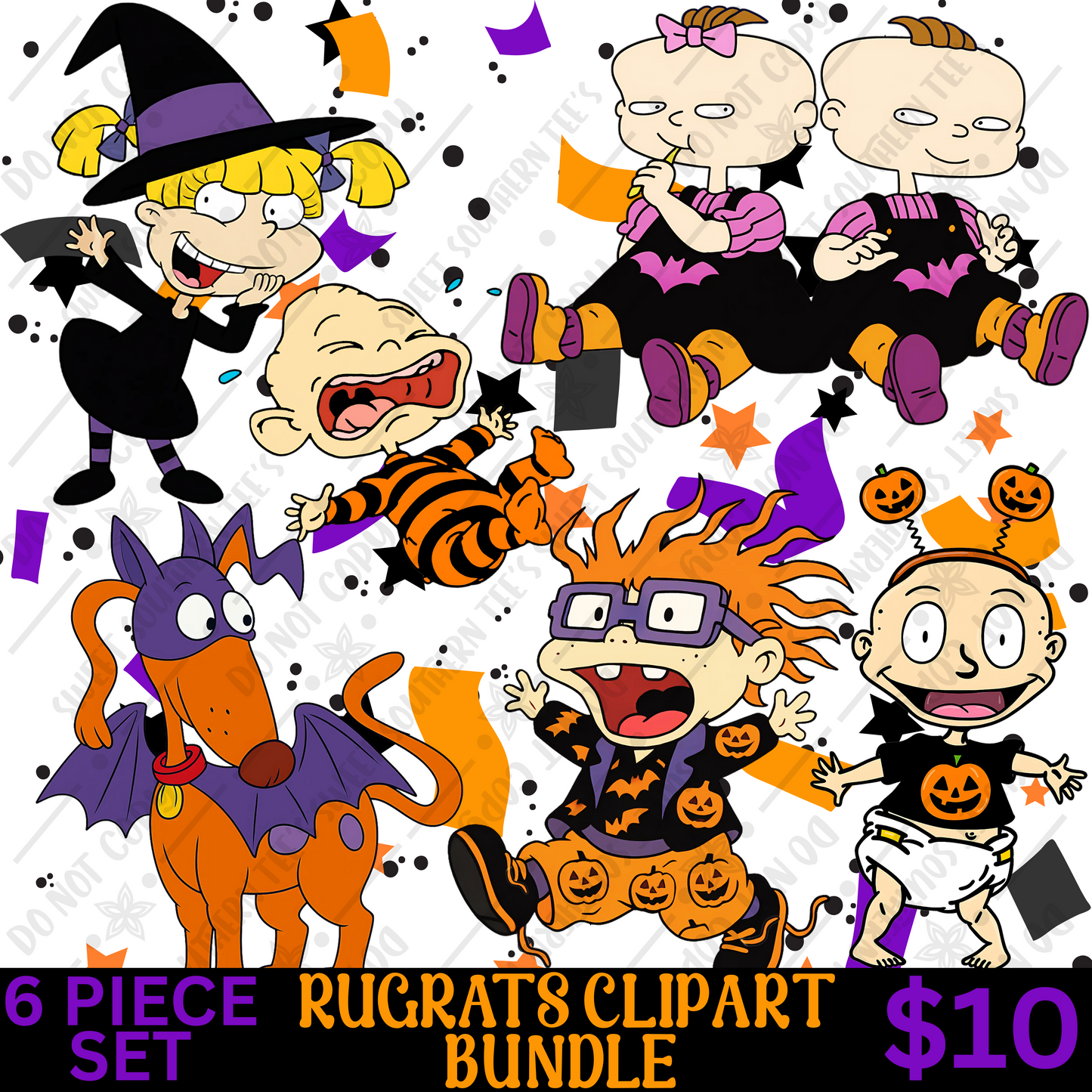 Rugrats Halloween Clipart Bundle- 6 Piece Set- July Clipart Drive 2025