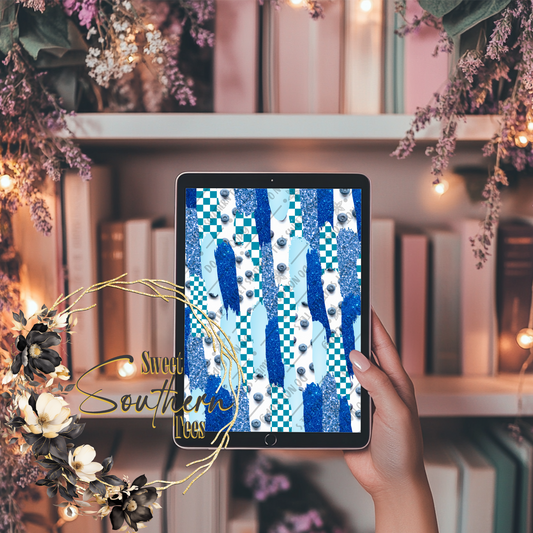 Blueberry Checkers Brush Digital Paper