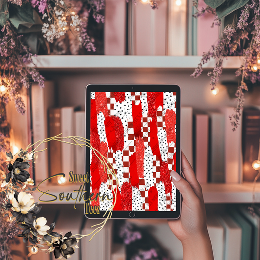 Cherry Checkers Brush Digital Paper