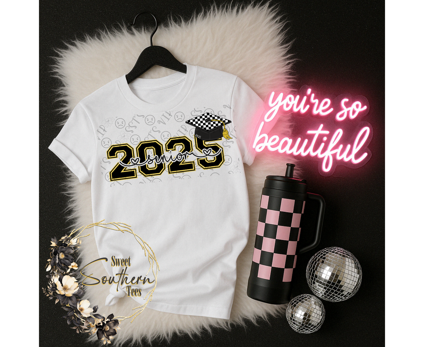 Graduation- Senior 2025 Gold 2 piece set- unisex