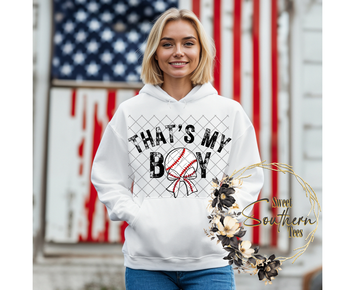 Baseball- That's My Boy- Womens- 2 piece set (Black & White)