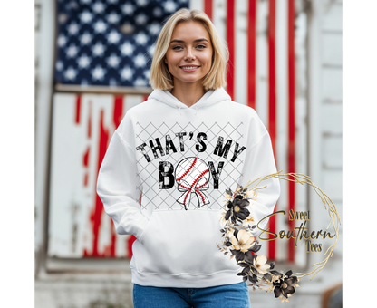 Baseball- That's My Boy- Womens- 2 piece set (Black & White)