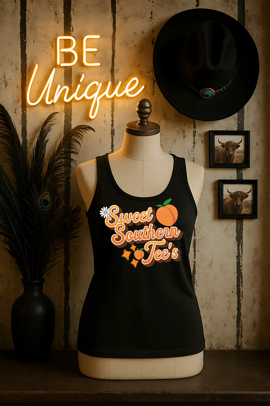 Be Unique-Western Boho Alternative- Black Tank Top Mockup (June Mockup Drive 2025)