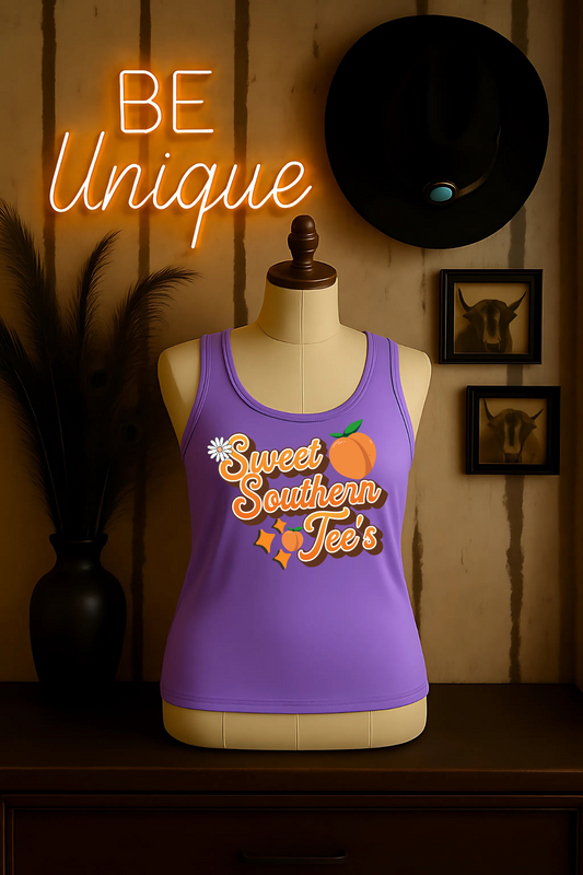 Be Unique-Western Boho Alternative- Lavender Tank Top Mockup (June Mockup Drive 2025)