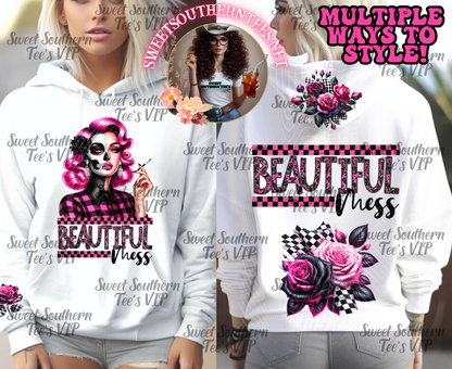 Beautiful Mess (Skull-Pink-Checkers)- 5 piece