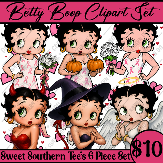 Betty Boop Clipart Bundle (July Clipart Drive 2025)