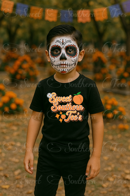 Boy-Day Of The Dead-Black Tshirt-Mockup