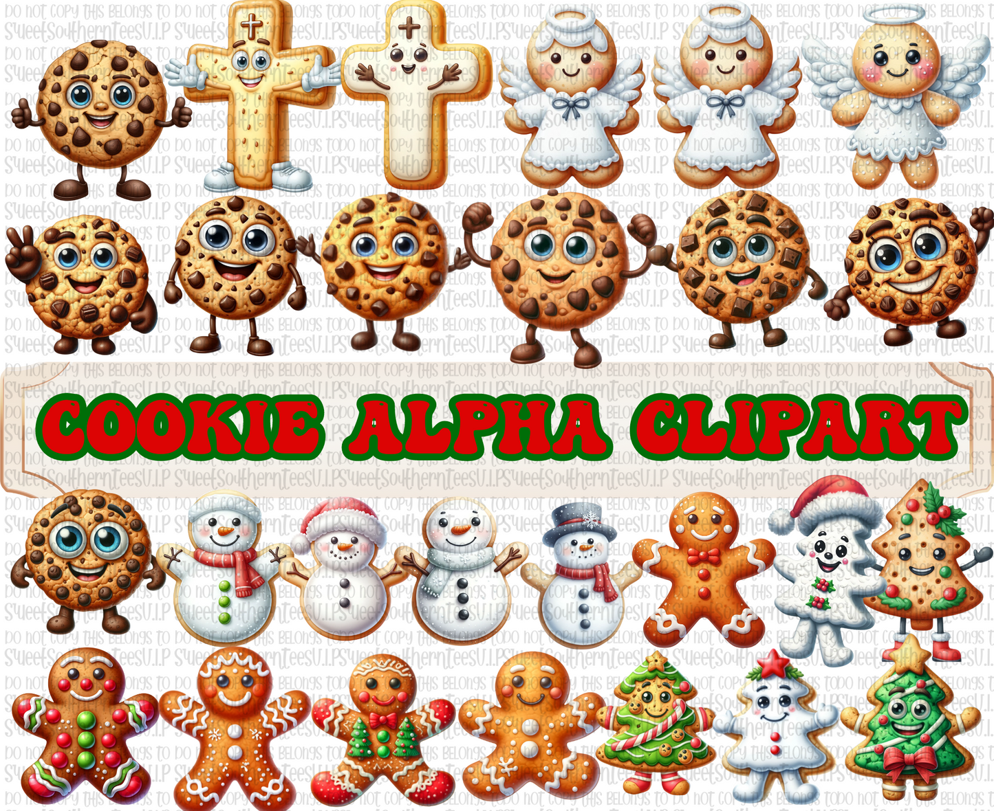 Christmas Cookies & Milk Alpha Set & Clipart