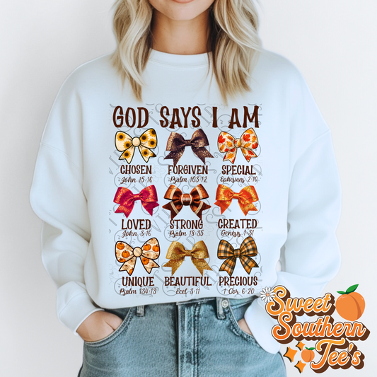 God Says I Am... Fall Bows (July Design Drive 2025)
