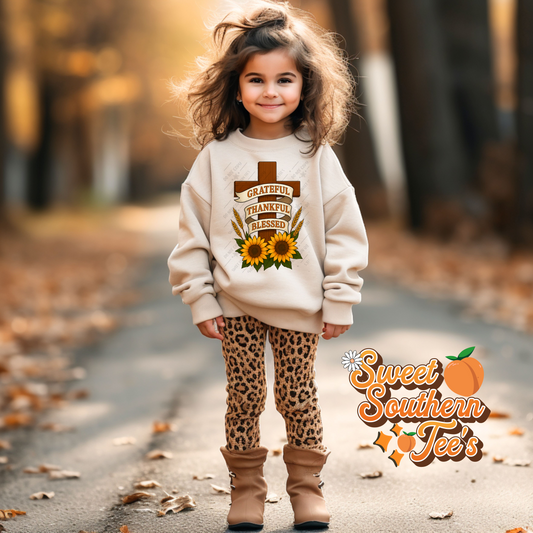 Grateful Thankful Blessed - Cross And Sunflowers (August Design Drive 2025)