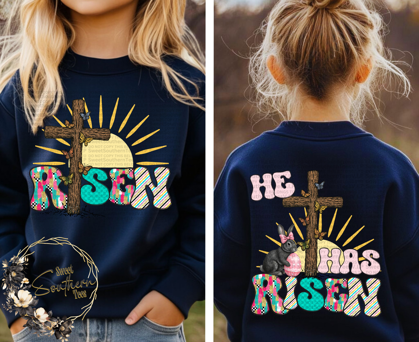 He has Risen - 2 piece set (Girls pastel color)