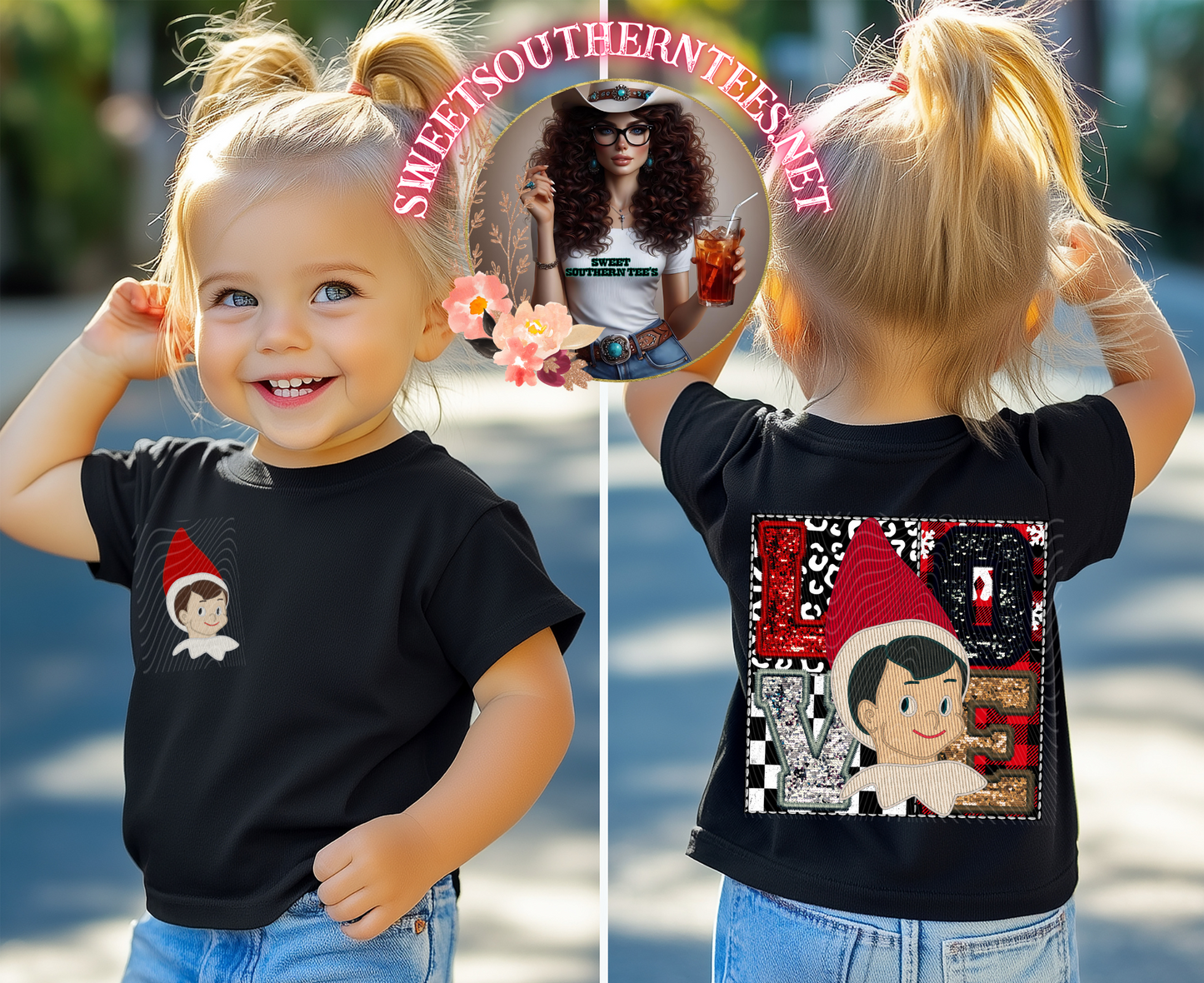 Christmas Love- Elf On The Shelf- 2 piece Front & Back