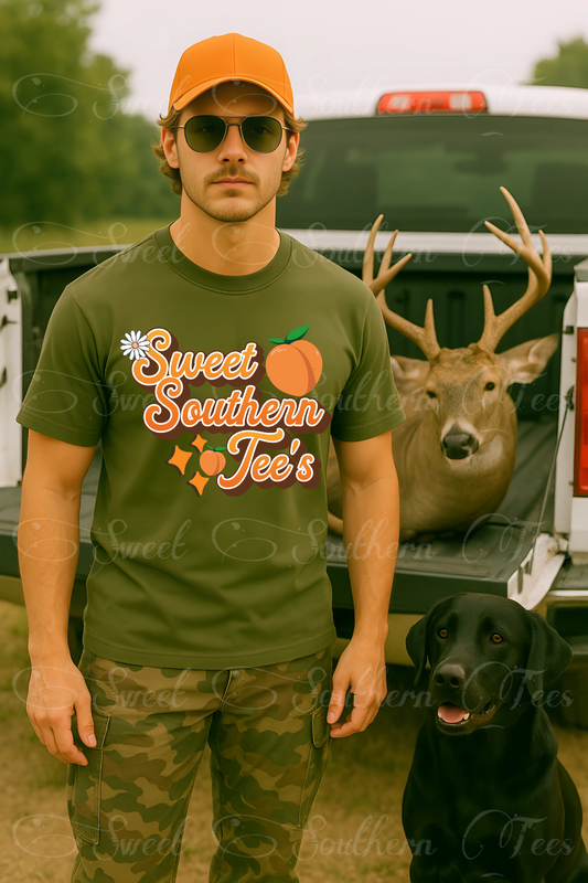 Mens-Hunting-Military Green Tshirt-Mockup
