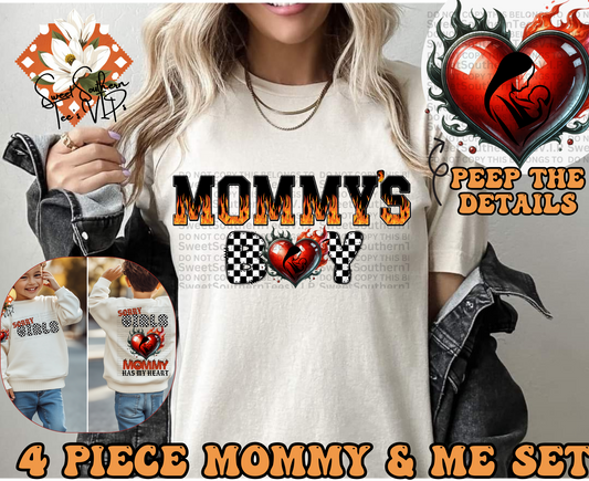 Sorry Girls Mommy Has My Heart 4 piece set (including Mommy's Boy- for mom)