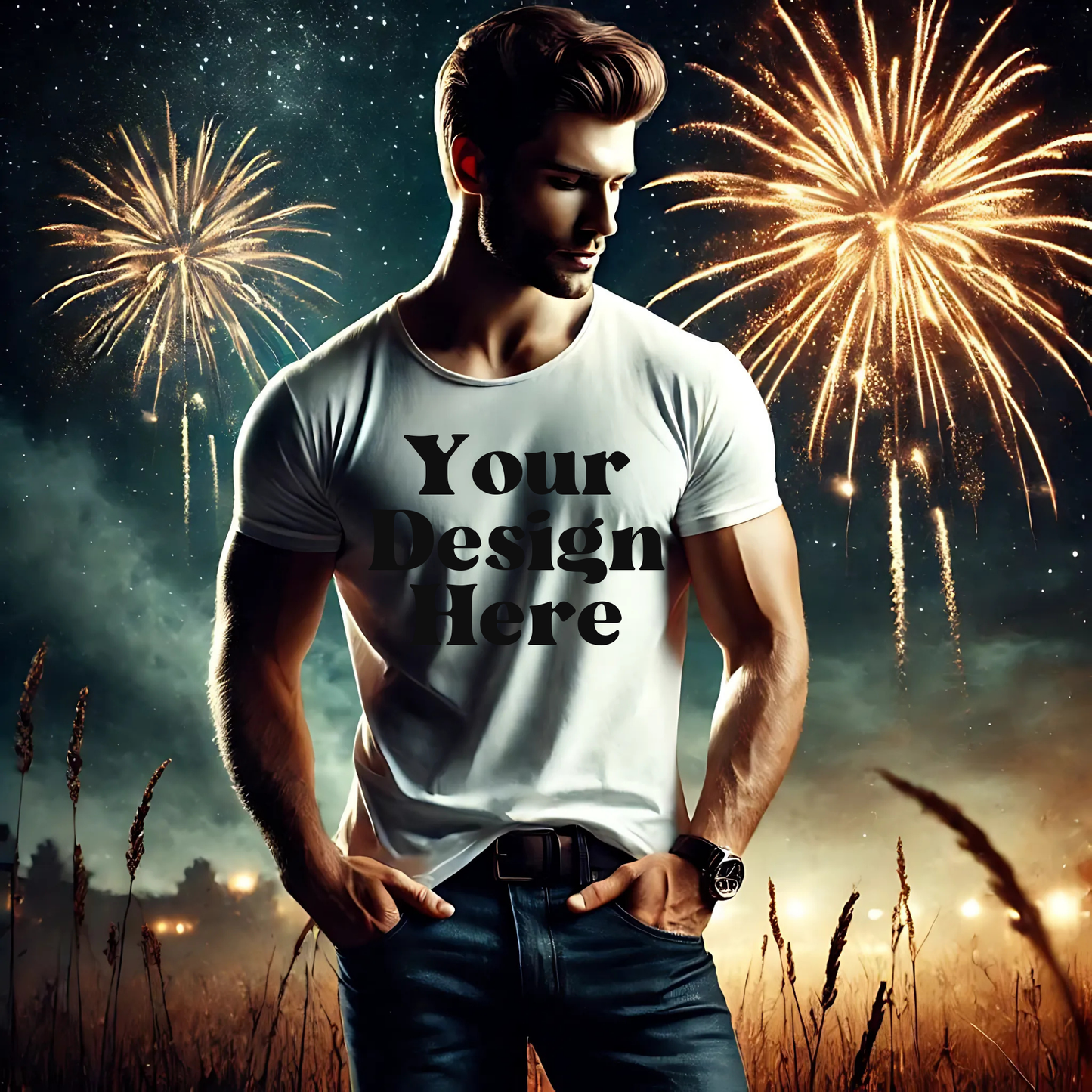 News Years Mockup-Male-Fireworks (field)