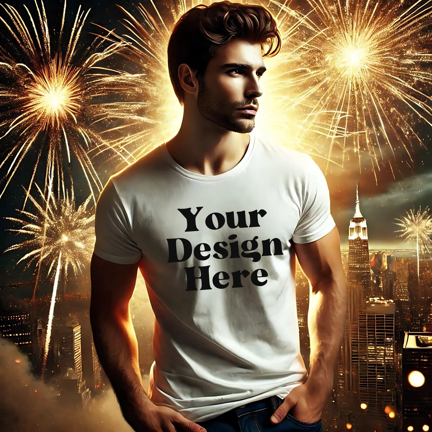 New Years-Mockup-Male-Fireworks-City