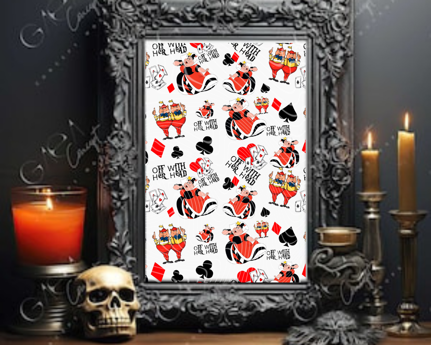 Queen Of Hearts Off With Their Heads Seamless