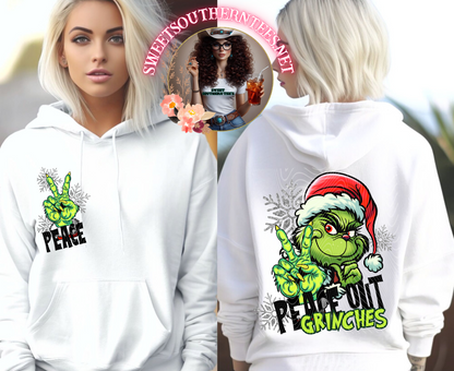 Peace Out Grinches- 3 piece- Front and sleeve both with and without backgound