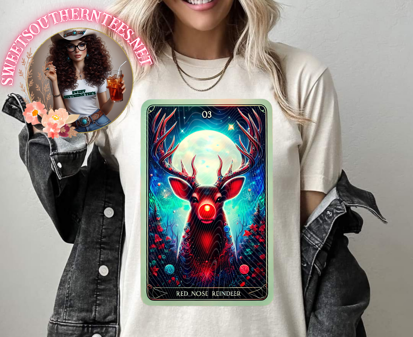 Creepy Rudolph The Red Nosed Reindeer Tarot Card