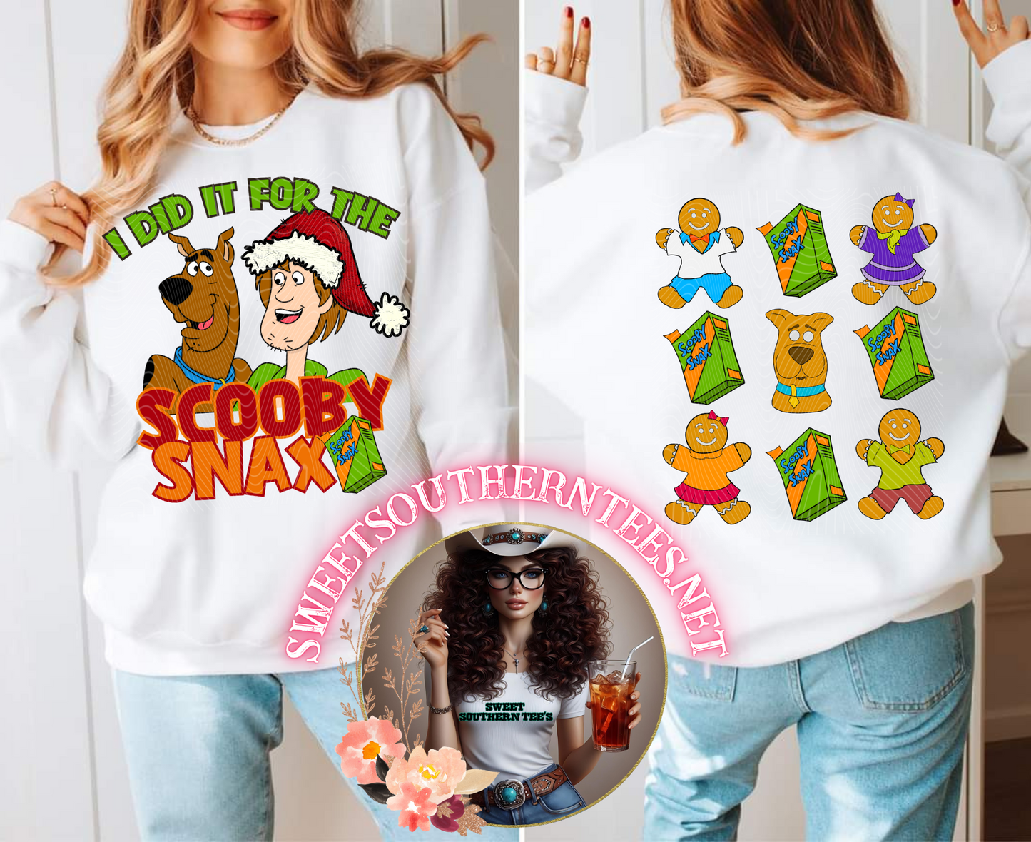 Scooby Doo- I Did It For The Scooby Snax- 2 piece Front and Back