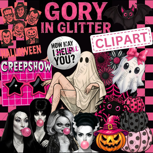 Gory In Glitter Clipart Bundle- August Clipart Drive 2025