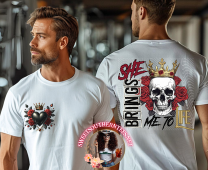 His & Her Front & Back-Skull and Roses