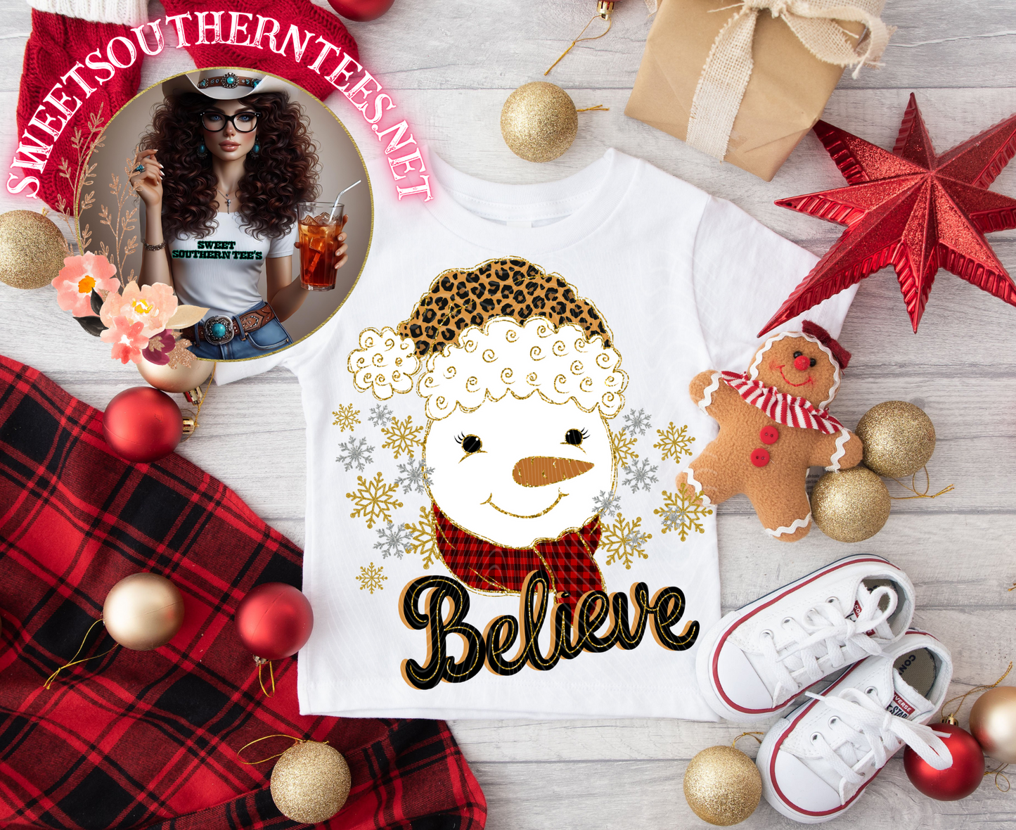 Christmas Snowman-Believe Shirt