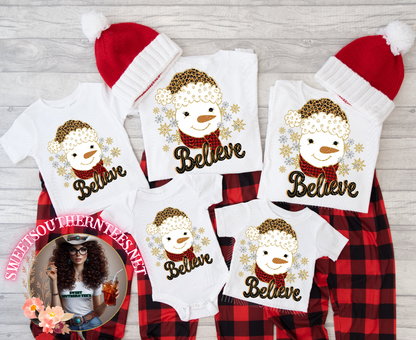 Christmas Snowman-Believe Shirt