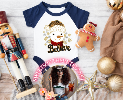 Christmas Snowman-Believe Shirt