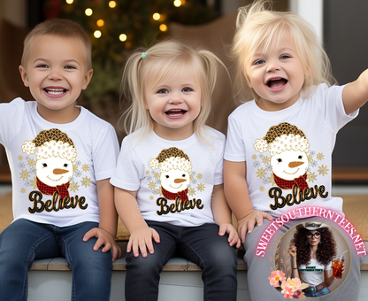 Christmas Snowman-Believe Shirt