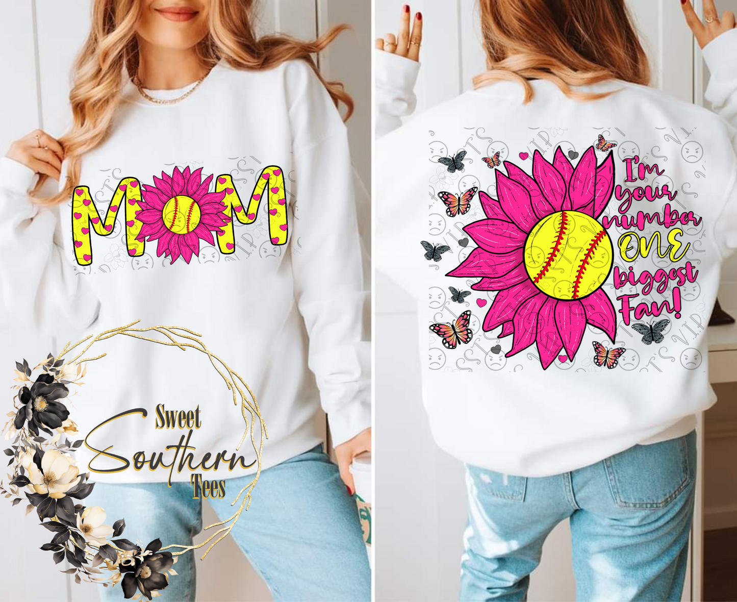 Softball- I'm Your Number One Greatest Fan-Mom- 2 piece set