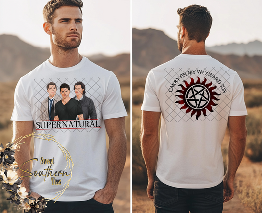 Supernatural-Sam, Dean & Cas- Carry On My Wayward Son-2 piece set
