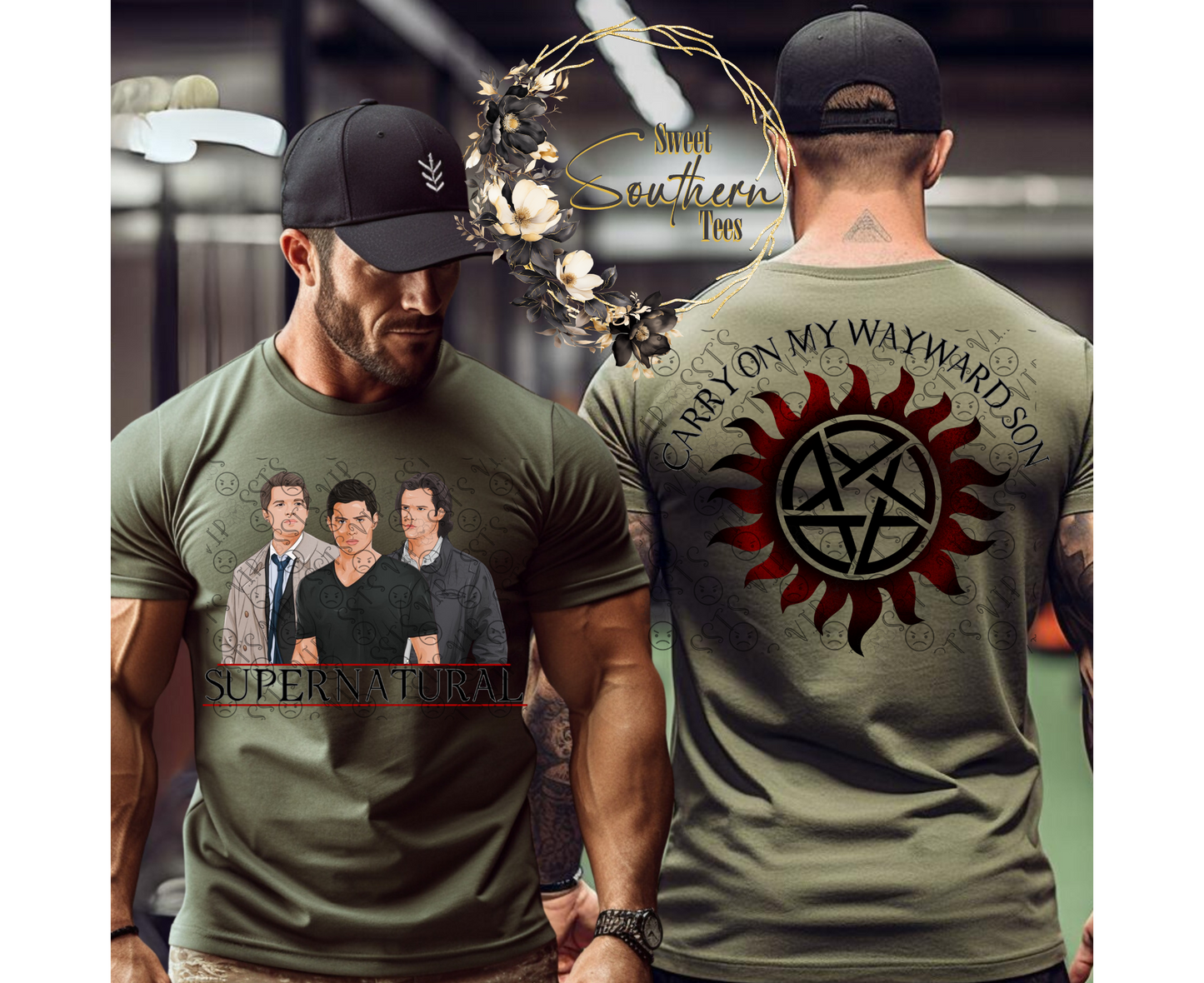 Supernatural-Sam, Dean & Cas- Carry On My Wayward Son-2 piece set