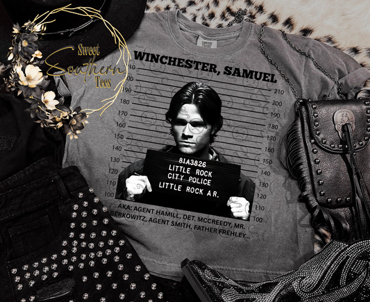 Supernatural-Sam Mugshot Black letters