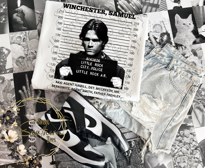 Supernatural-Sam Mugshot Black letters