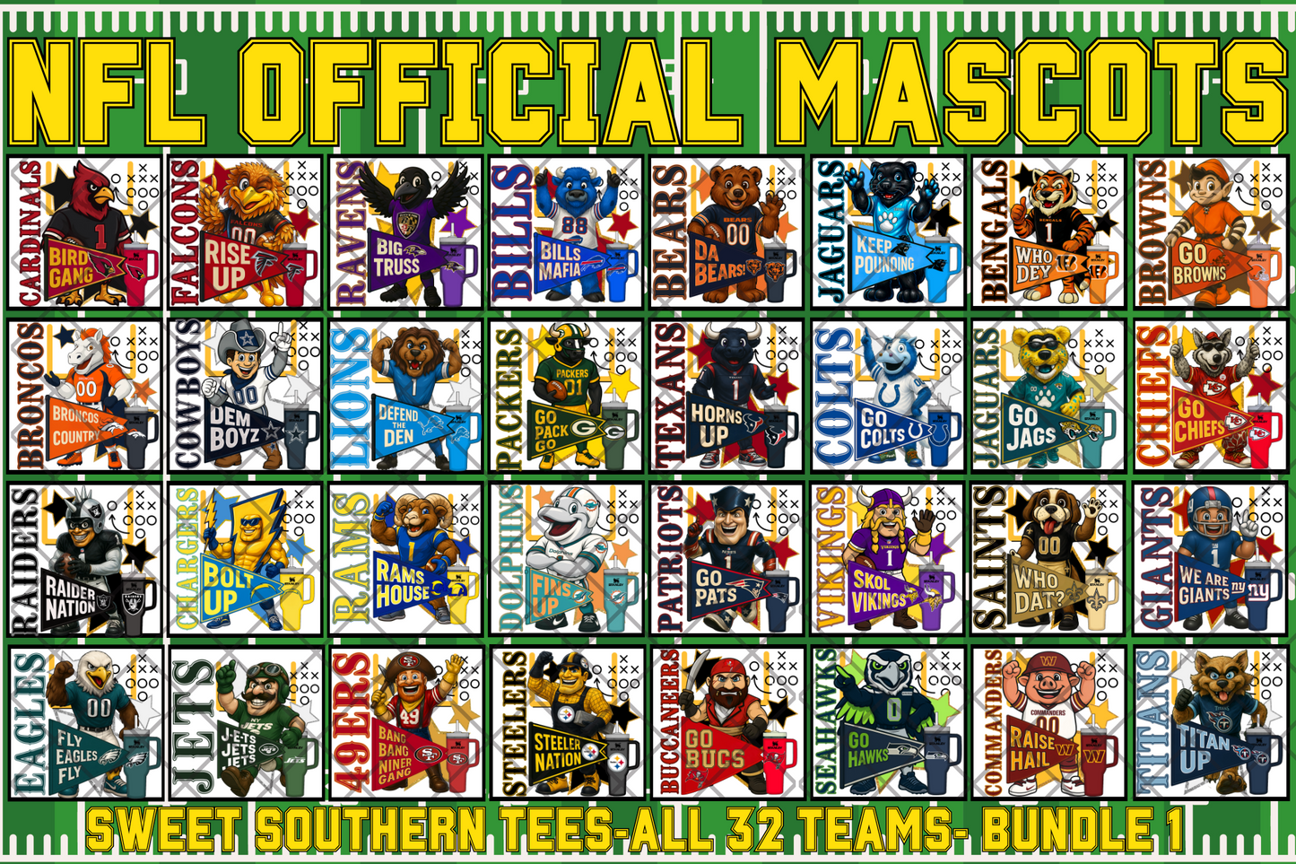 NFL Official Mascots Bundle (August Design Drive 2025)