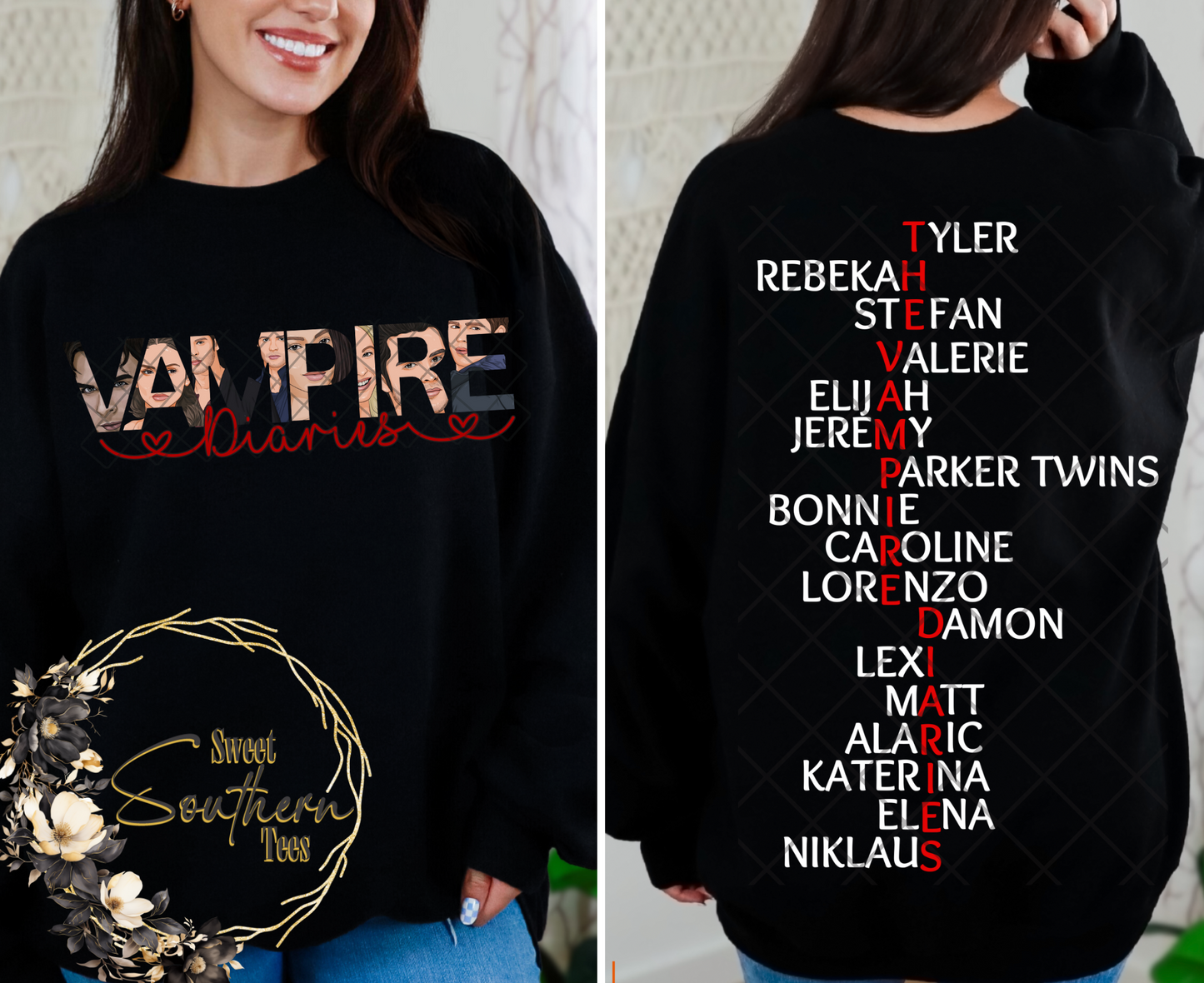 TVD-Vampire Diaries Letters, Pics & Names- 2 piece set (white letters)