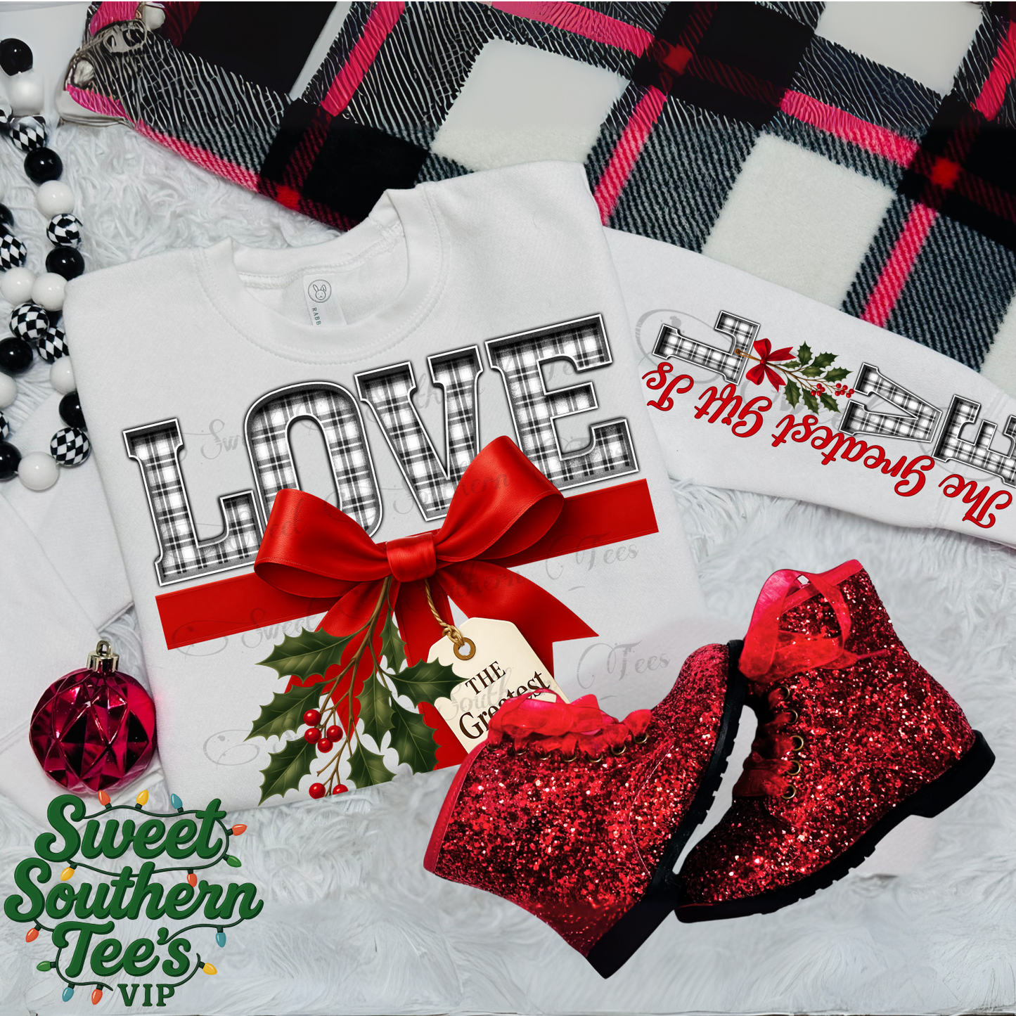 The greatest Gift Is Love-Black And White- 2 Piece Set (September Design Drive 2025)