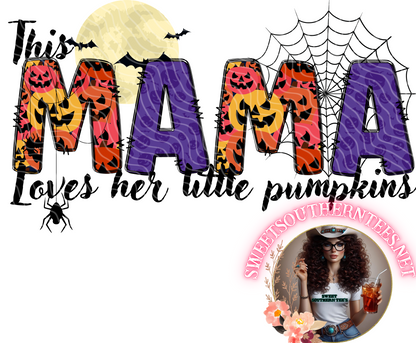 This Mama Loves Her Little Pumpkins (Purple and Orange)-Customizable