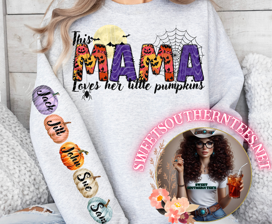 This Mama Loves Her Little Pumpkins (Purple and Orange)-Customizable