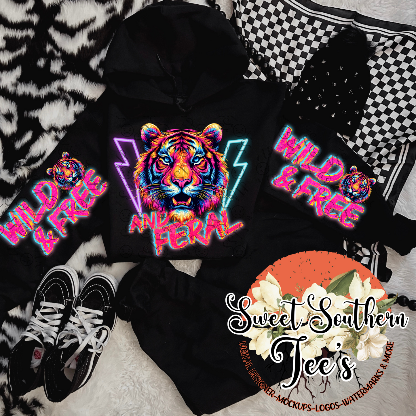 Wild, Free & Feral- Neon Tiger- 2 Piece Set (May Drive 2025)